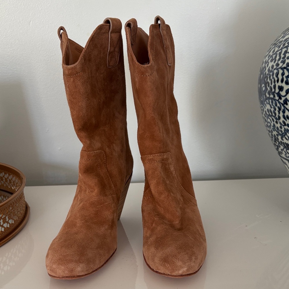 Rachel Comey Tan Suede Heeled Boots